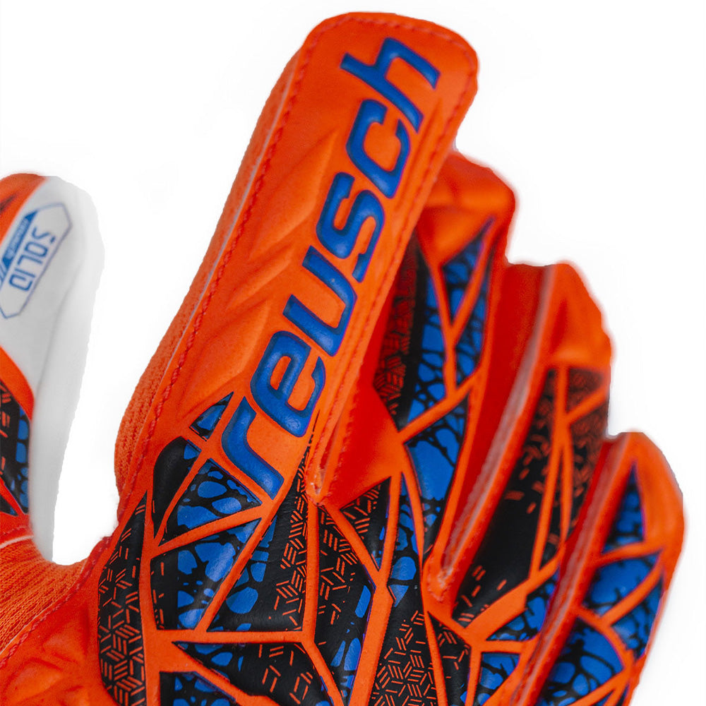 Reusch Attrakt Grip Goalkeeper Gloves - Orange/Blue - Professional Soccer Goalie Gloves for Training & Matches - Perfect for Youth & Adult Goalkeepers