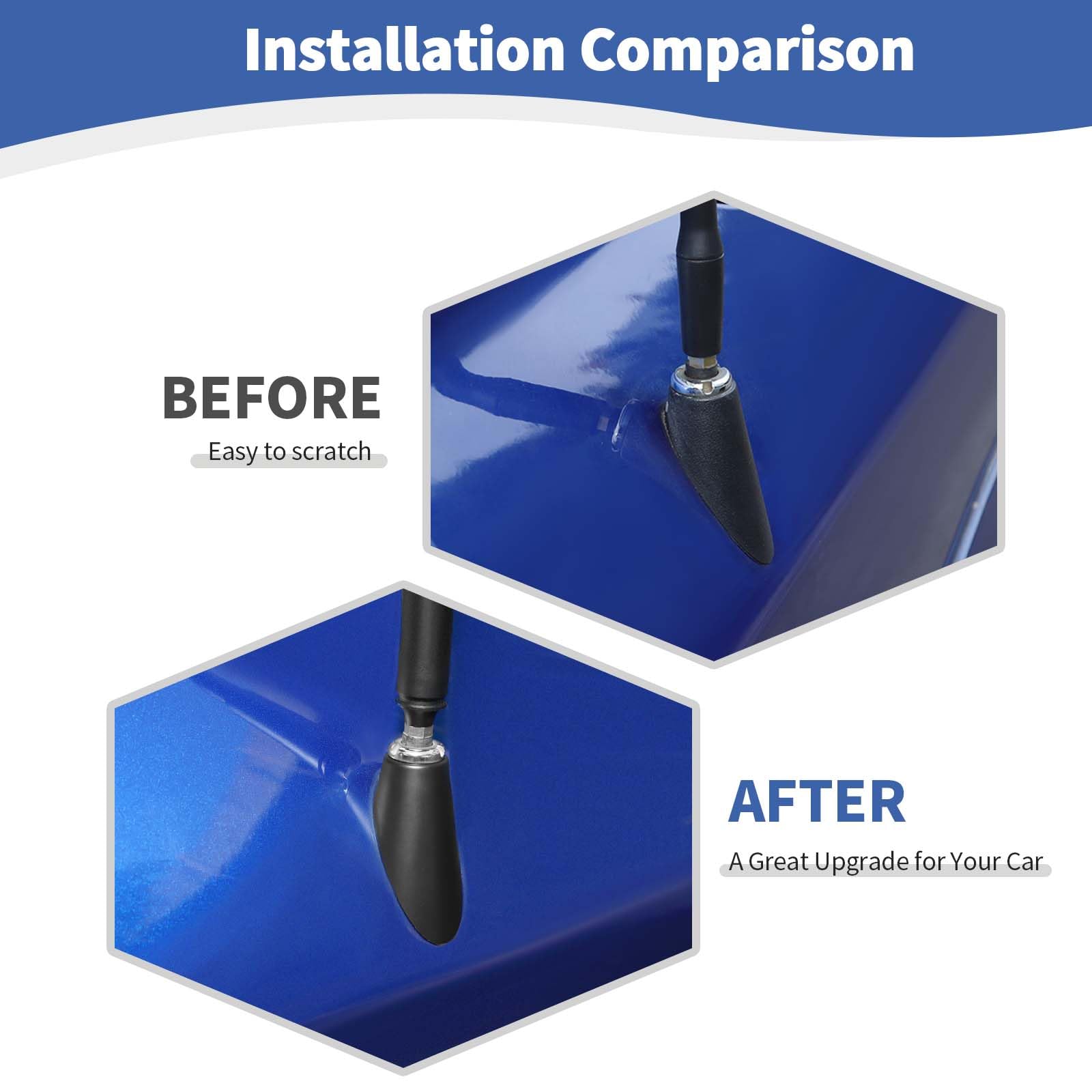 RT-TCZ RAM Radio Antenna Base Replacement - Compatible with Dodge RAM 1500/2500/3500 2010-2017 Models | Black Exterior Truck Accessories | Perfect for Off-Roading & Daily Commuting