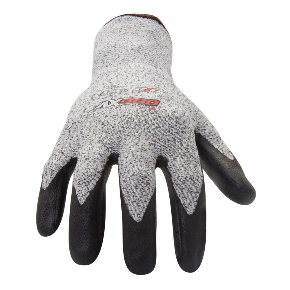 212 Performance AXC3 06 011PR AX360 Foam Nitrile Dipped Cut Resistant Gloves - EN Level 3, ANSI A2 Certified - X-Large Gray/Black - Ideal for Construction, Metalworking & Industrial Safety Work