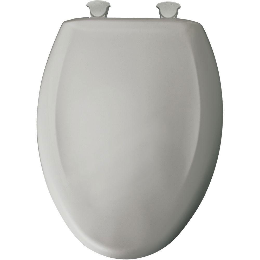 Bemis Slow Close Elongated Toilet Seat with STA-TITE Hinge - Silver 529786 | Durable & Quiet, Perfect for Modern Bathrooms & High-Traffic Homes