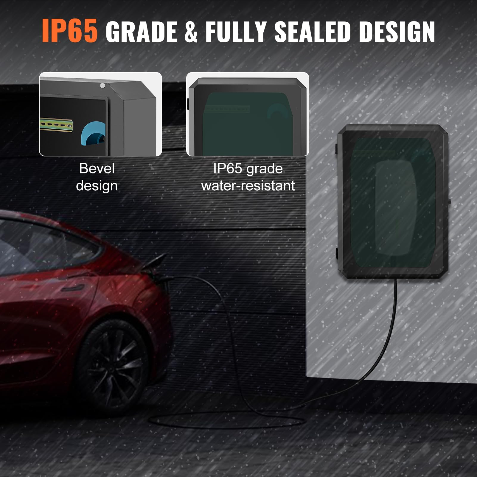 Tesla Wall Connector Charging Station Box - Indoor/Outdoor Waterproof & Dustproof EV Charger Organizer with Combination Lock & Keylock - Perfect for Home Garage, Driveway & Outdoor Charging Protection