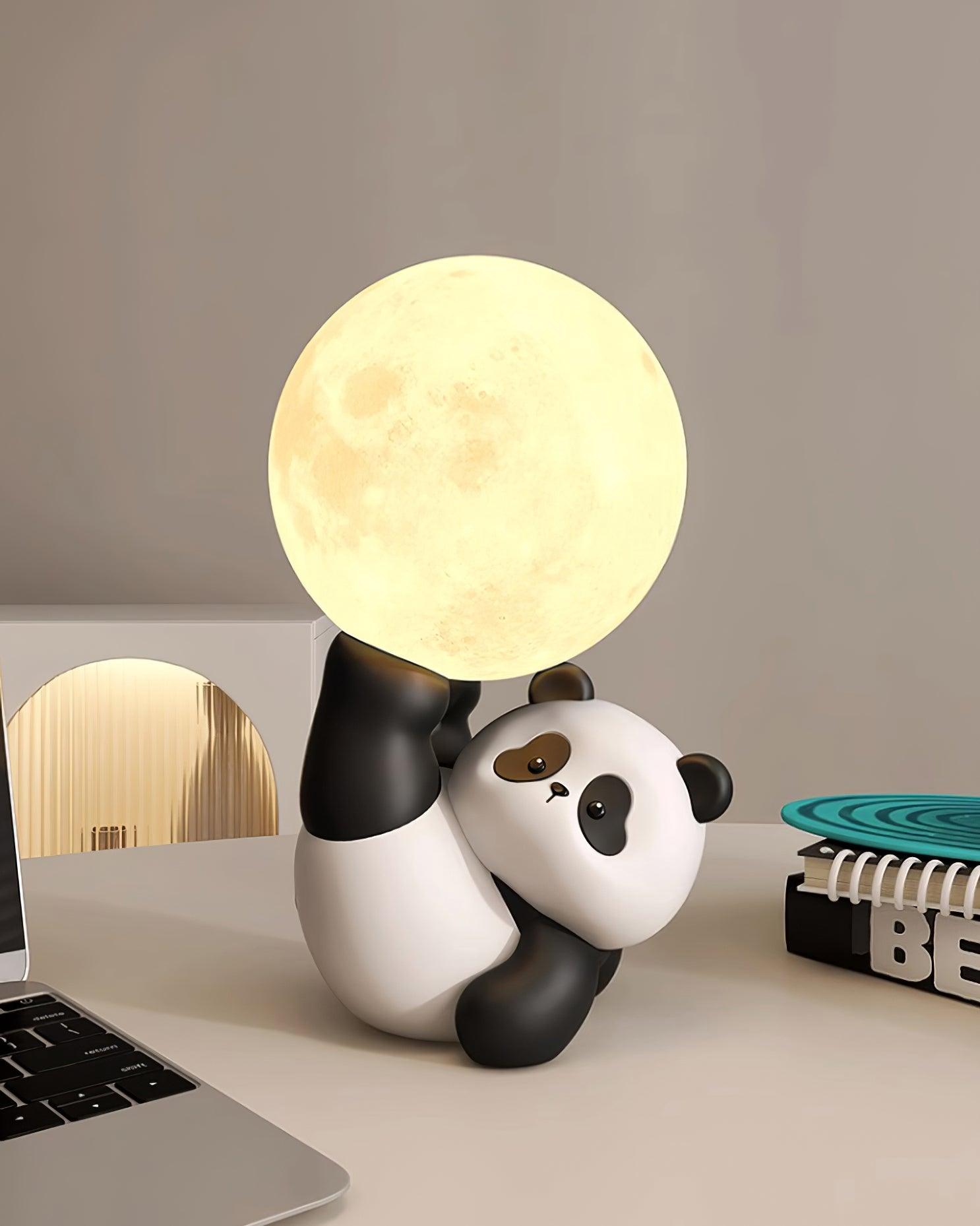 Panda Pippi Table Lamp - Cute Animal Nightstand Light for Bedroom, Living Room, Nursery | Soft Lighting for Reading, Decor & Cozy Ambience