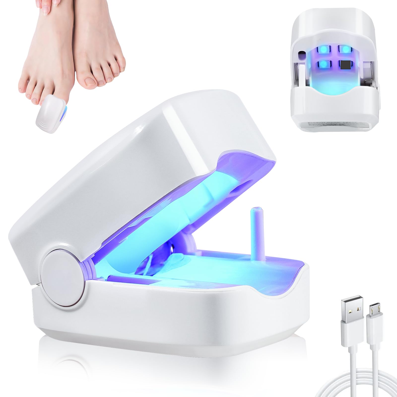 Best Nail Fungus Laser Treatment Device with LED Light - FSA & HSA Eligible for Toenail & Fingernail Fungal Infections - Effective Home Remedy for Healthy Nails