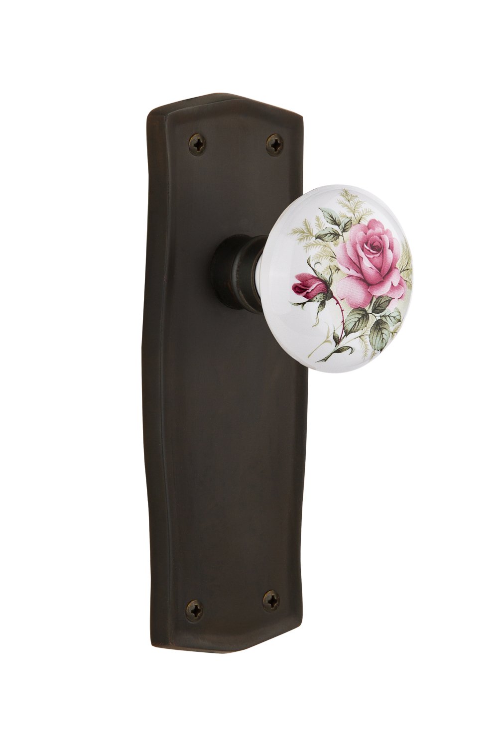 Nostalgic Warehouse Prairie Plate with White Rose Porcelain Knob - 2.75