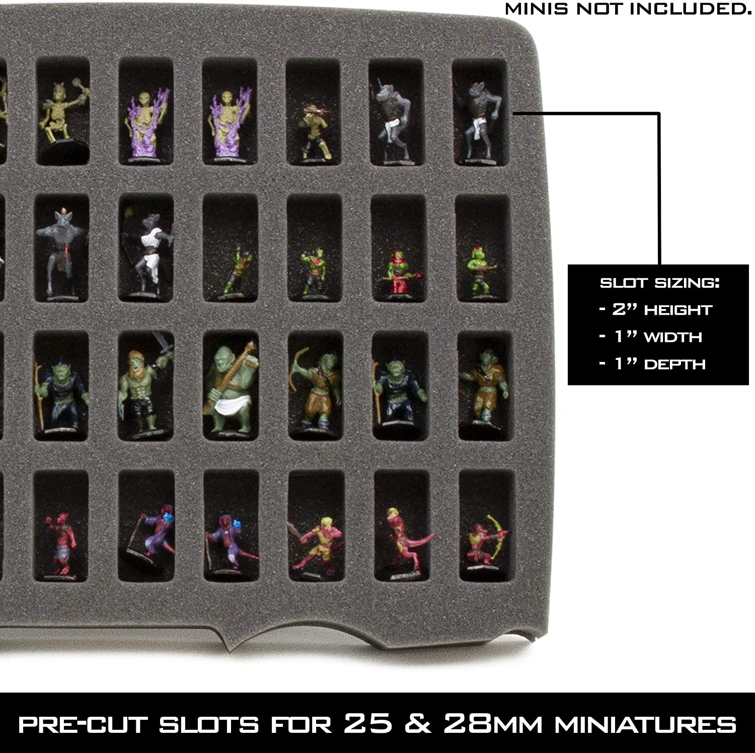 CASEMATIX Miniature Storage Hard Shell Figure Case - 80 Slot Customizable Foam Organizer for Warhammer 40k, DND, Tabletop Games | Protective Travel & Display Case for Miniature Figurines Collection
