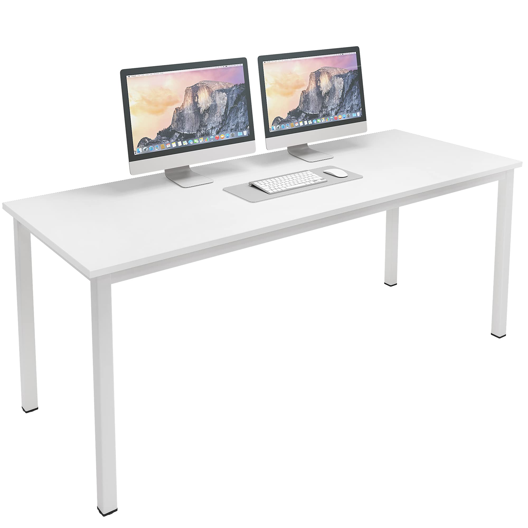 SogesGame 63-inch White Computer Desk - Home Office Desk, Study Writing Table, Workstation for Gaming & Remote Work | Perfect for Small Spaces & Modern Workspaces