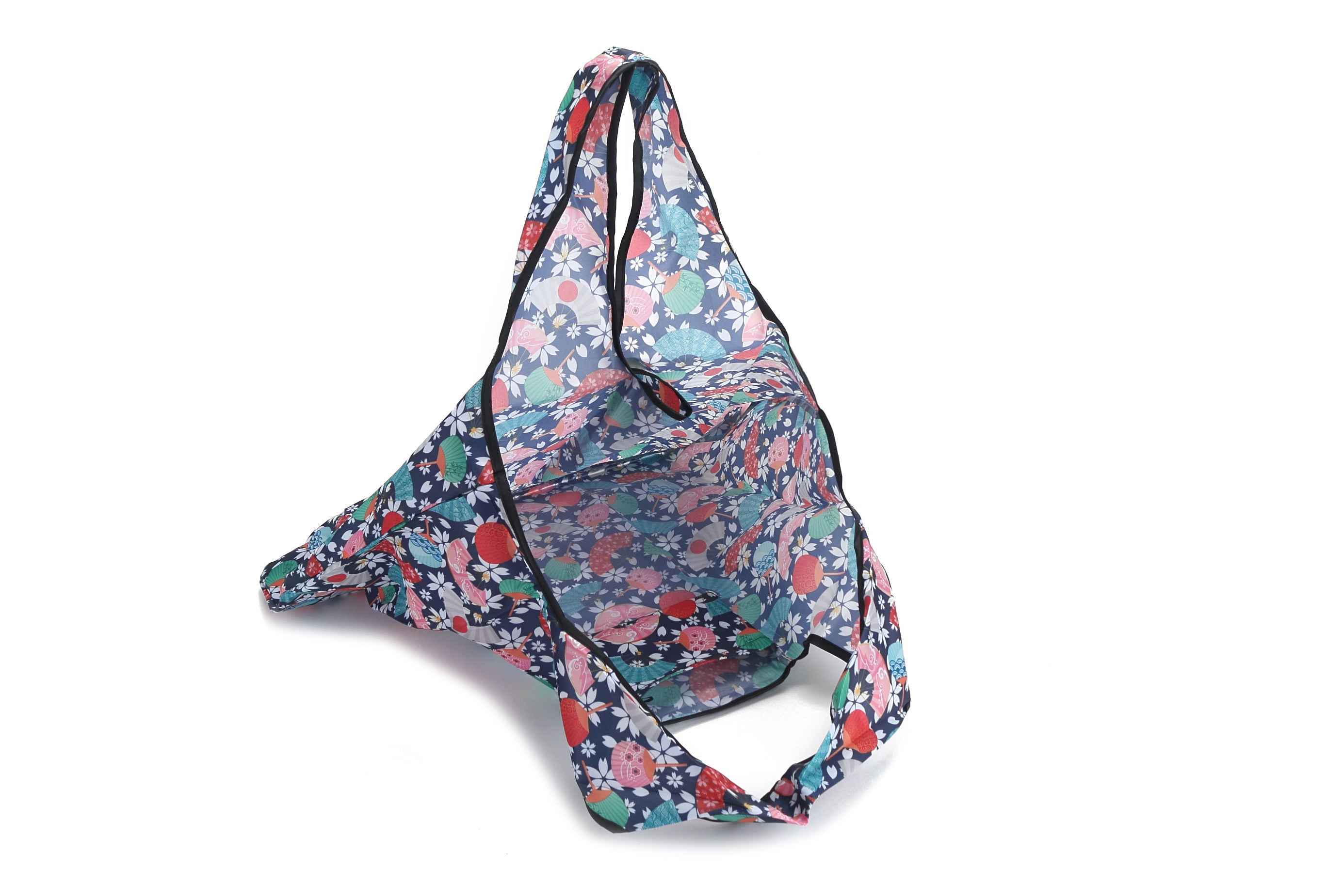 Foldable Jackie Bag Japanese Fan Blue - Stylish Crossbody Purse for Women, Trendy Shoulder Handbag for Daily Use, Work, Travel & Shopping