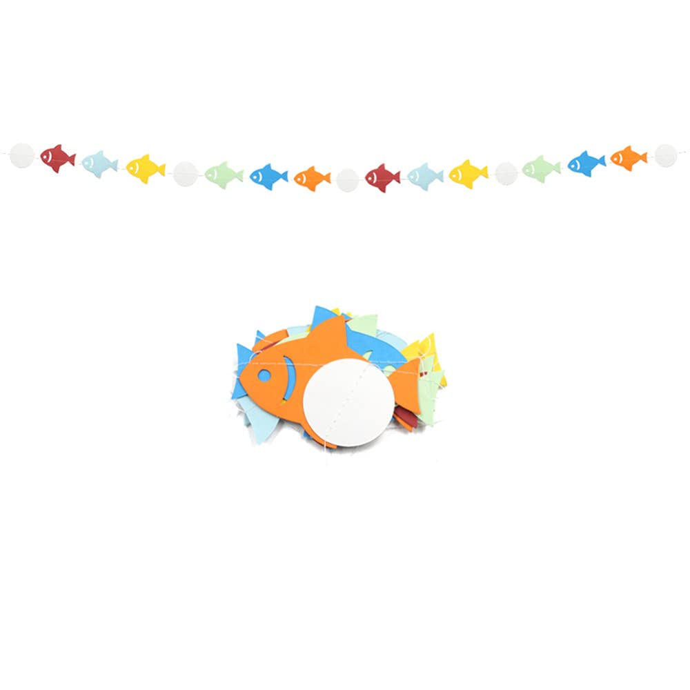 ShiningLove Colorful Cartoon Fish Paper Garland - Sea Theme Party Decor for Kindergarten, Wedding & Birthday Celebrations | Perfect for Window, Wall & Classroom Decorations