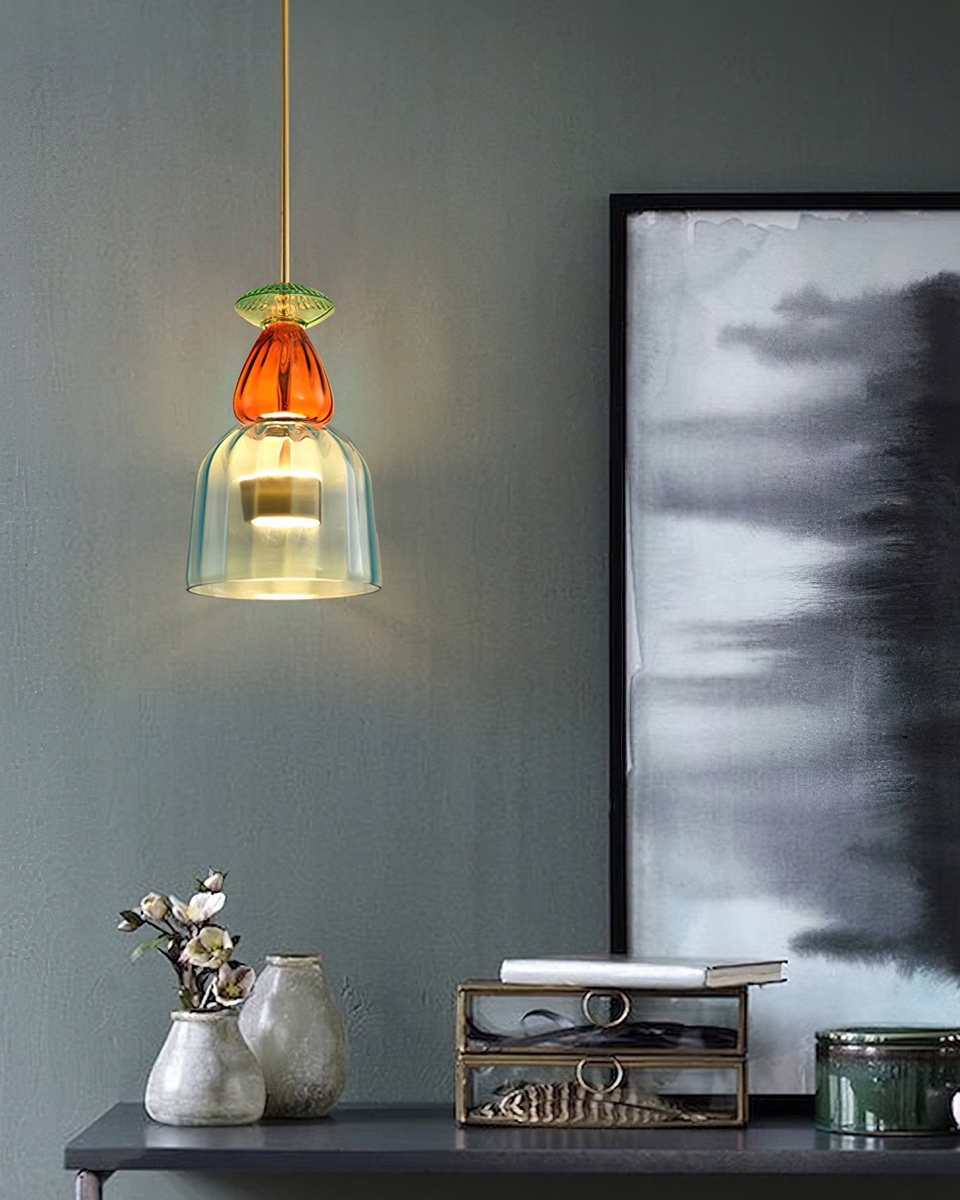 Cambell Pendant Light - Modern Hanging Ceiling Light Fixture for Kitchen Island, Dining Room & Bedroom | Dimmable LED Chandelier with Adjustable Height