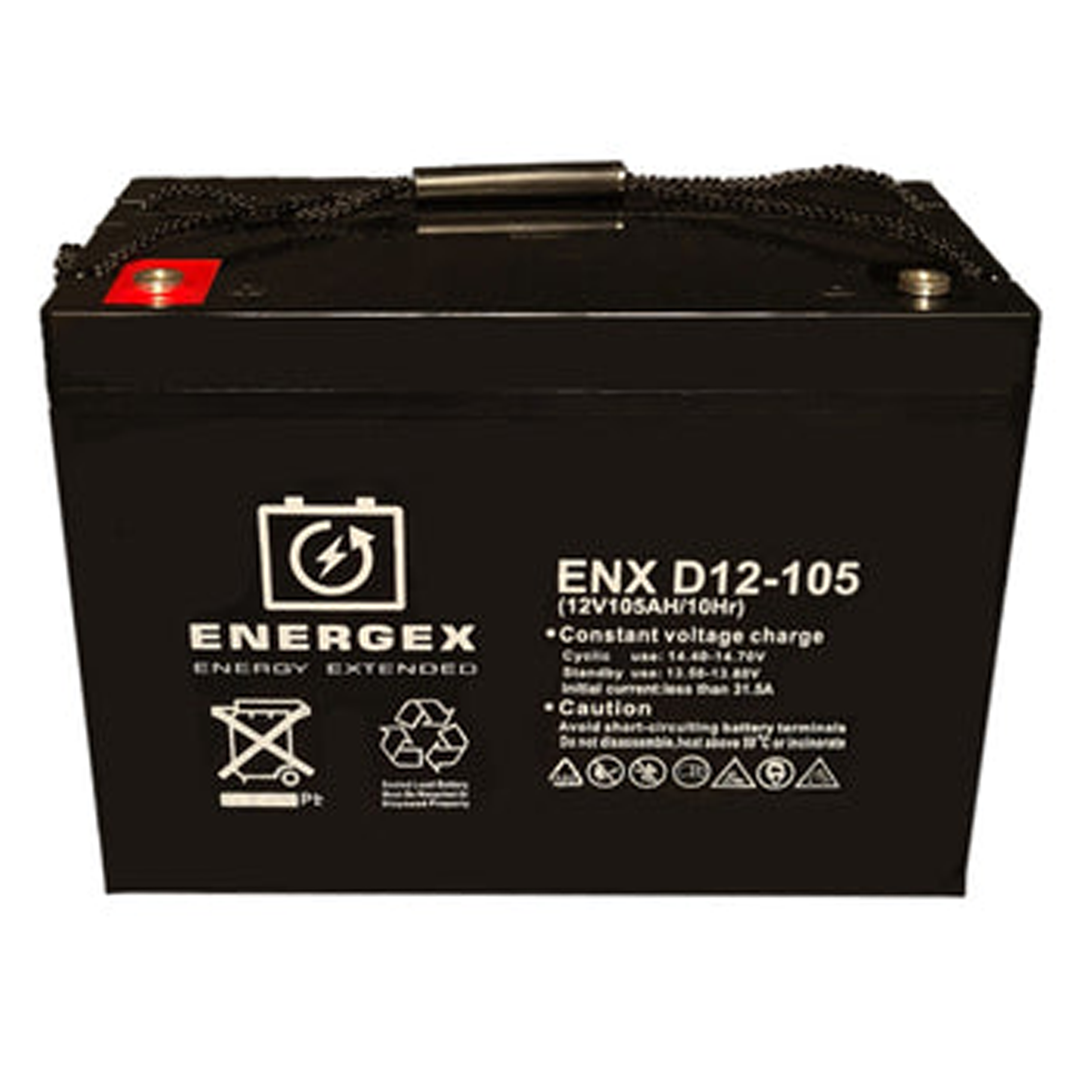 Energex 12V 105Ah AGM Deep Cycle Battery for RV, Solar, Marine & Off-Grid Power - Long-Lasting Deep Cycle Performance