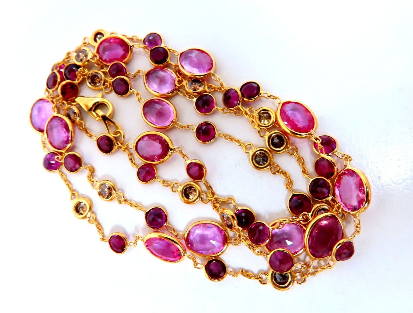 26.45ct Natural Vivid Pink Sapphire & Diamond Pendant Necklace in 14K Gold - Elegant Jewelry for Weddings, Anniversaries & Special Occasions
