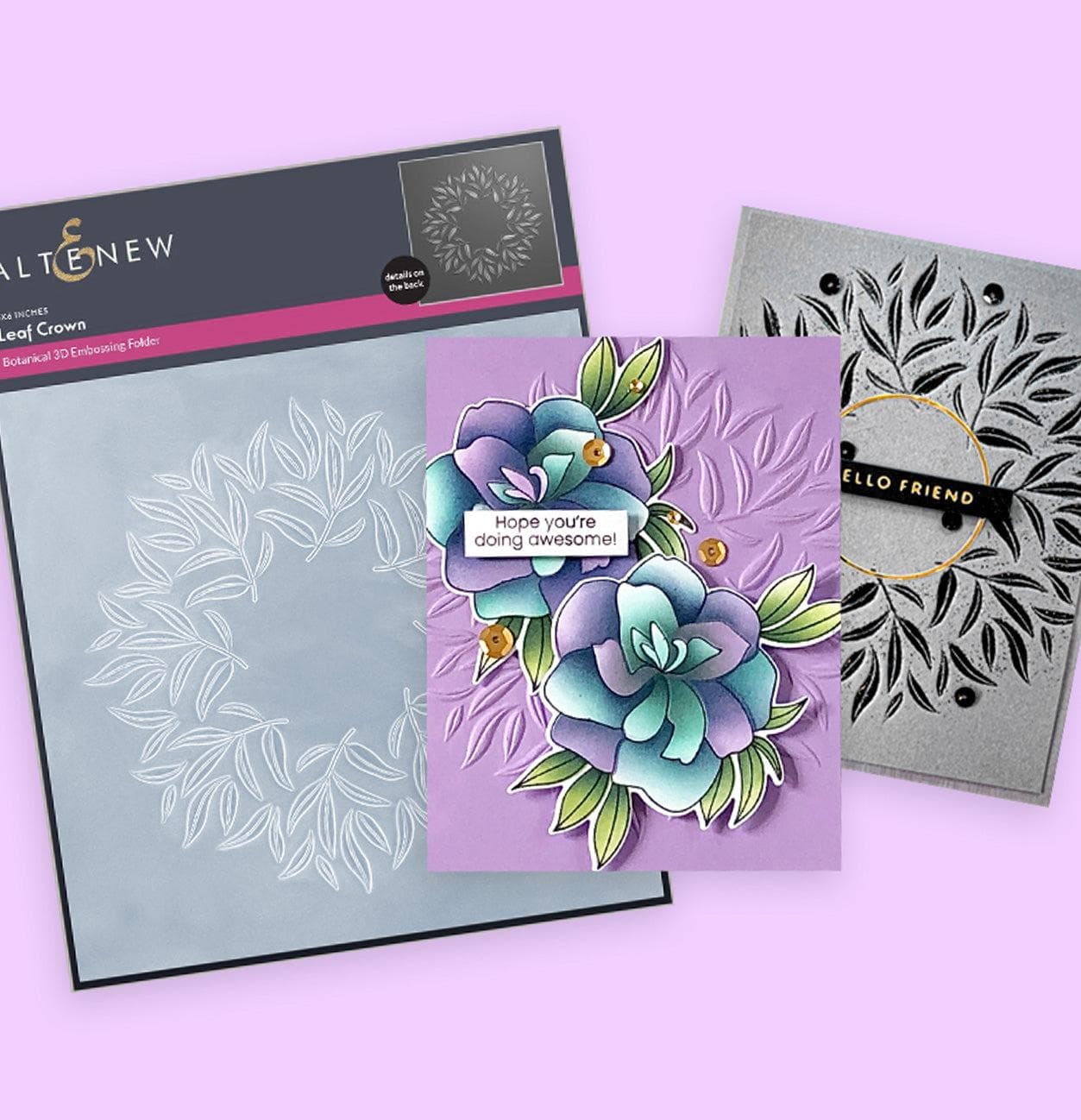 3D Leaf Crown Embossing Folder for Card Making, Scrapbooking & DIY Crafts - Perfect for Greeting Cards, Invitations & Paper Art Projects