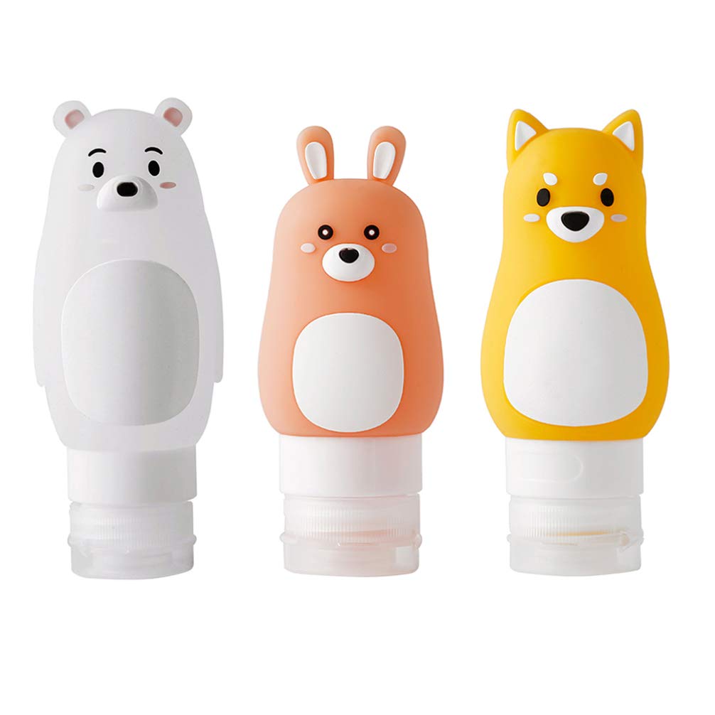 KESYOO 3-Piece Silicone Travel Bottle Set - Leak-Proof Toiletry Containers for Shampoo, Lotion & Body Wash - TSA Approved Cosmetic Liquid Bottles for Air Travel, Gym & Vacation Essentials