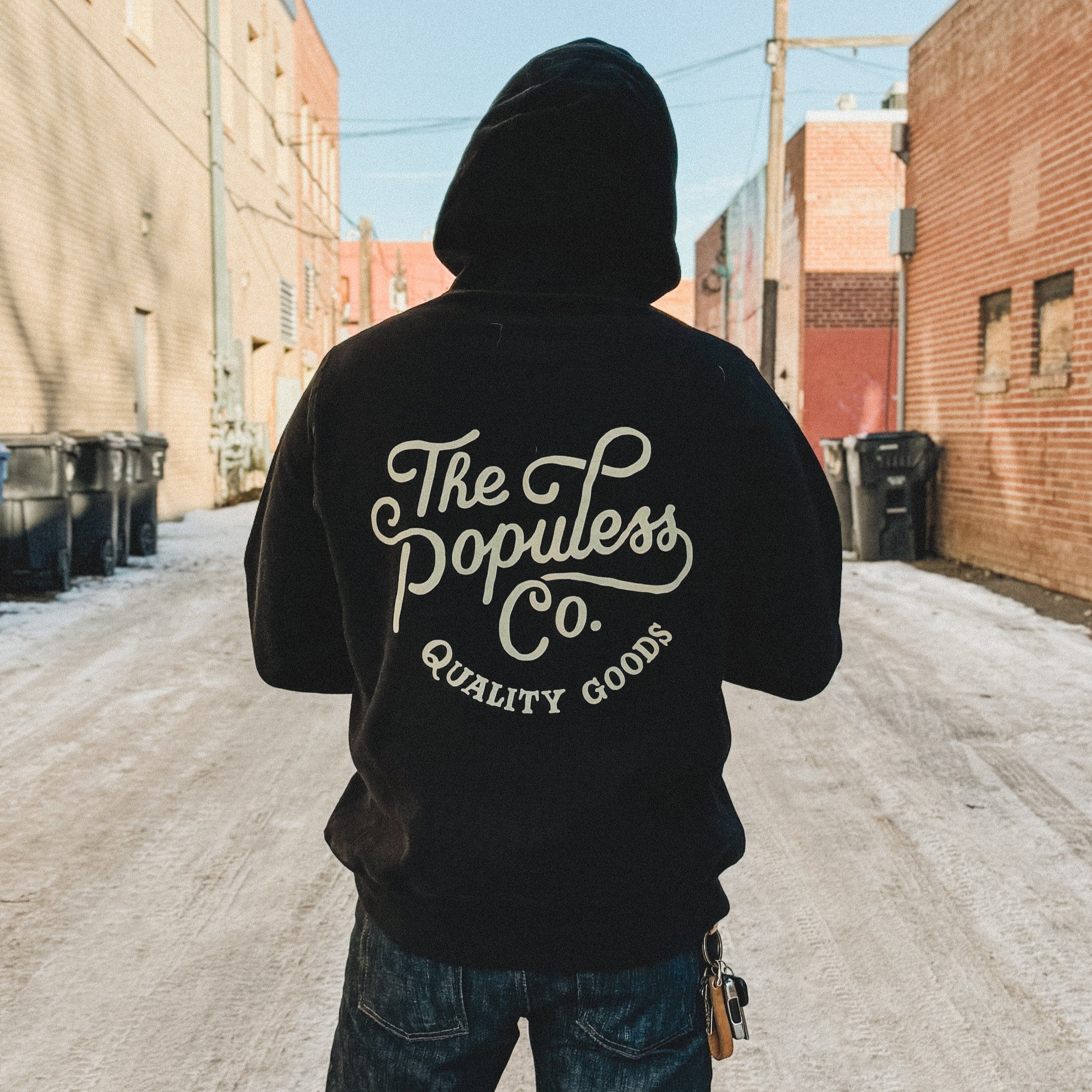 Script Hoody - Black Pullover Hoodie for Men & Women | Cozy Casual Wear for Street Style, Gym & Everyday Comfort