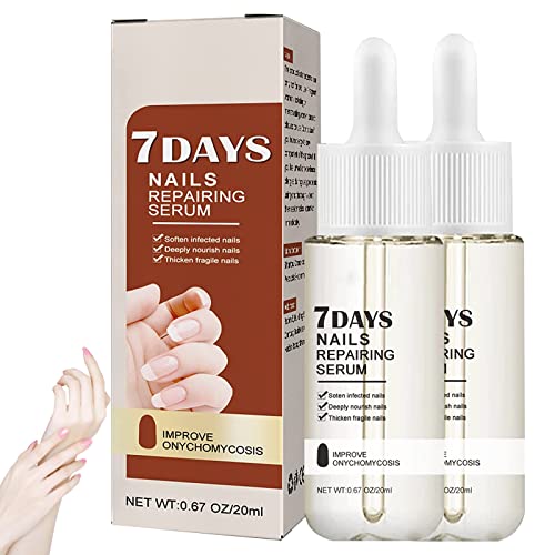 7 Days Nail Growth & Strengthening Serum - Fast Acting Nail Repair Essence & Cuticle Oil Treatment - Promotes Stronger, Healthier Nails in 1 Week - Perfect for Brittle, Weak Nails & Nail Care Routine (2 Pack) - Ideal for Salon Professionals & At-Home Nail Care