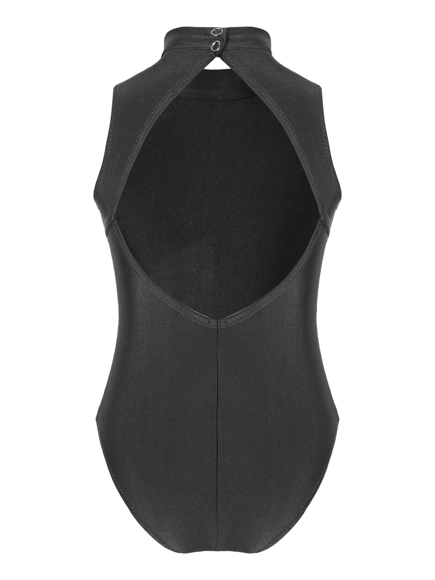 Girls Gymnastics Leotard - Mock Neck Sleeveless Ballet Dance Costume with Cutout Back for Kids | Perfect for Ballet Class, Dance Recitals & Gymnastics Training
