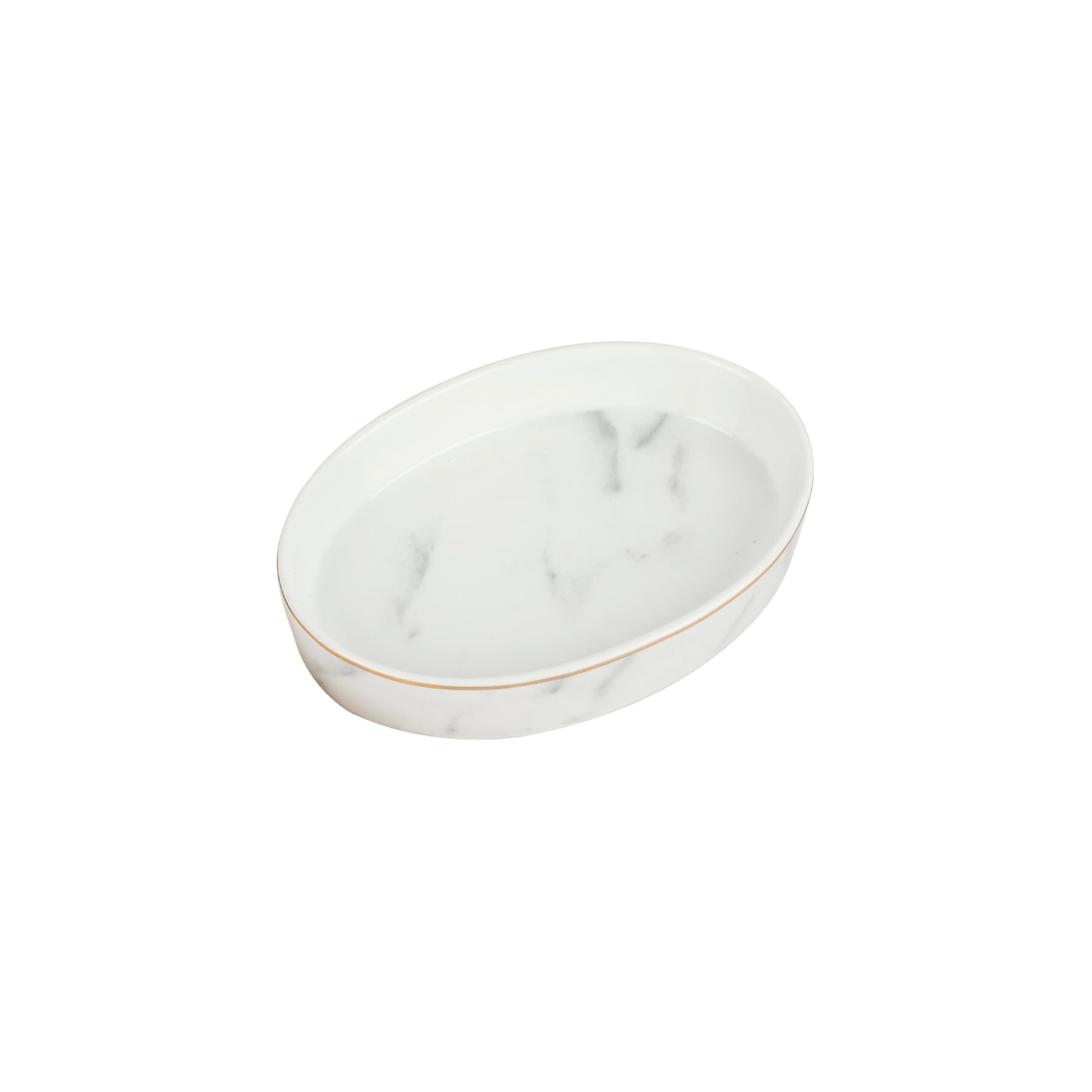 Ceramic White Marble Soap Dish - Oval Soap Holder for Shower, Bathroom & Kitchen Sink | Easy to Clean & Durable | Perfect for Bath Essentials Organization by ANTIS'S HOME