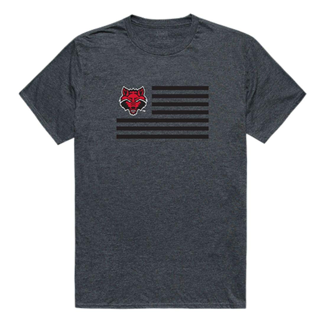 Arkansas State University Red Wolves NCAA Flag Tee T-Shirt - Heather Charcoal - Comfortable Cotton Fan Apparel for Game Day, Tailgating & College Pride