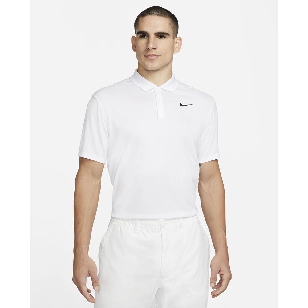 Nike Men's Dri-FIT Moisture-Wicking Polo Shirt - White & Black - Breathable Golf & Casual Wear for Men
