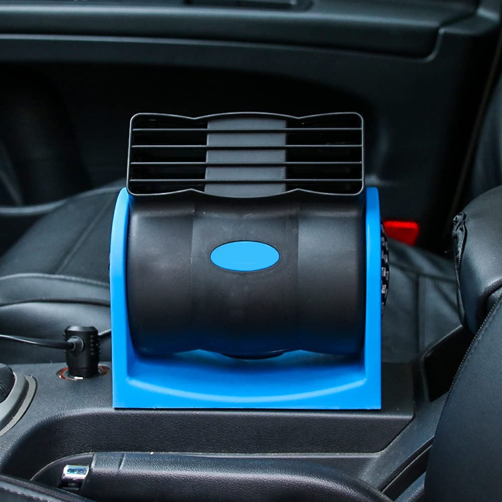 12V Car Fan Cooler - Portable Auto Cooling Fan with Cigarette Lighter Plug for RV, Baby Seat & Desktop Use - Compact 12 Volt Mini Fan for Travel, Office & Home Comfort