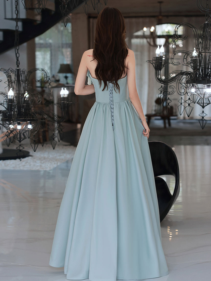 Elegant Backless Blue Long Prom Dresses & Bridesmaid Gowns - Formal Evening Wear for Homecoming, Wedding Parties & Special Occasions