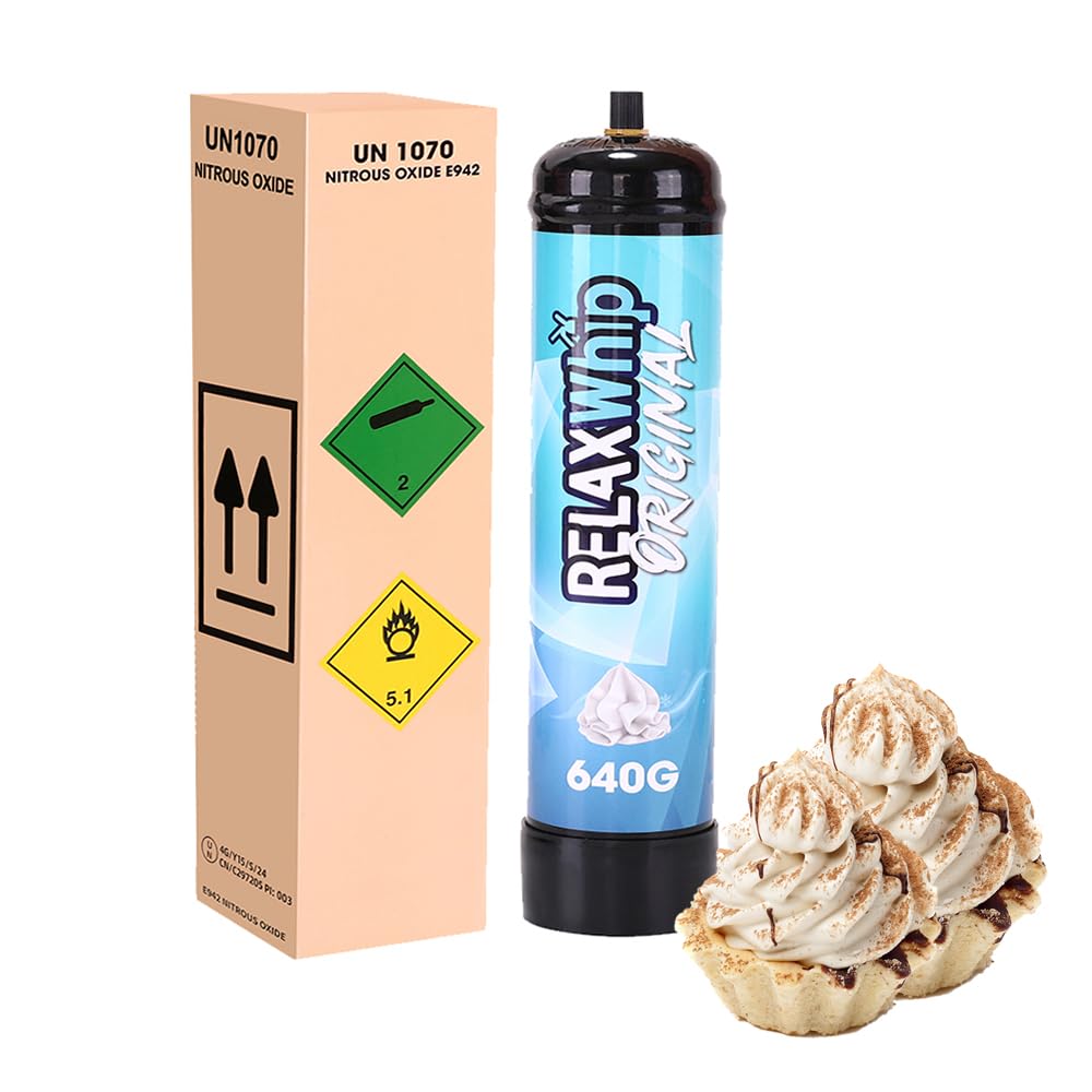 1L Nitrous Oxide Whipped Cream Charger (1 Count) - Perfect for Home Baking, Dessert Topping & Professional Kitchen Use