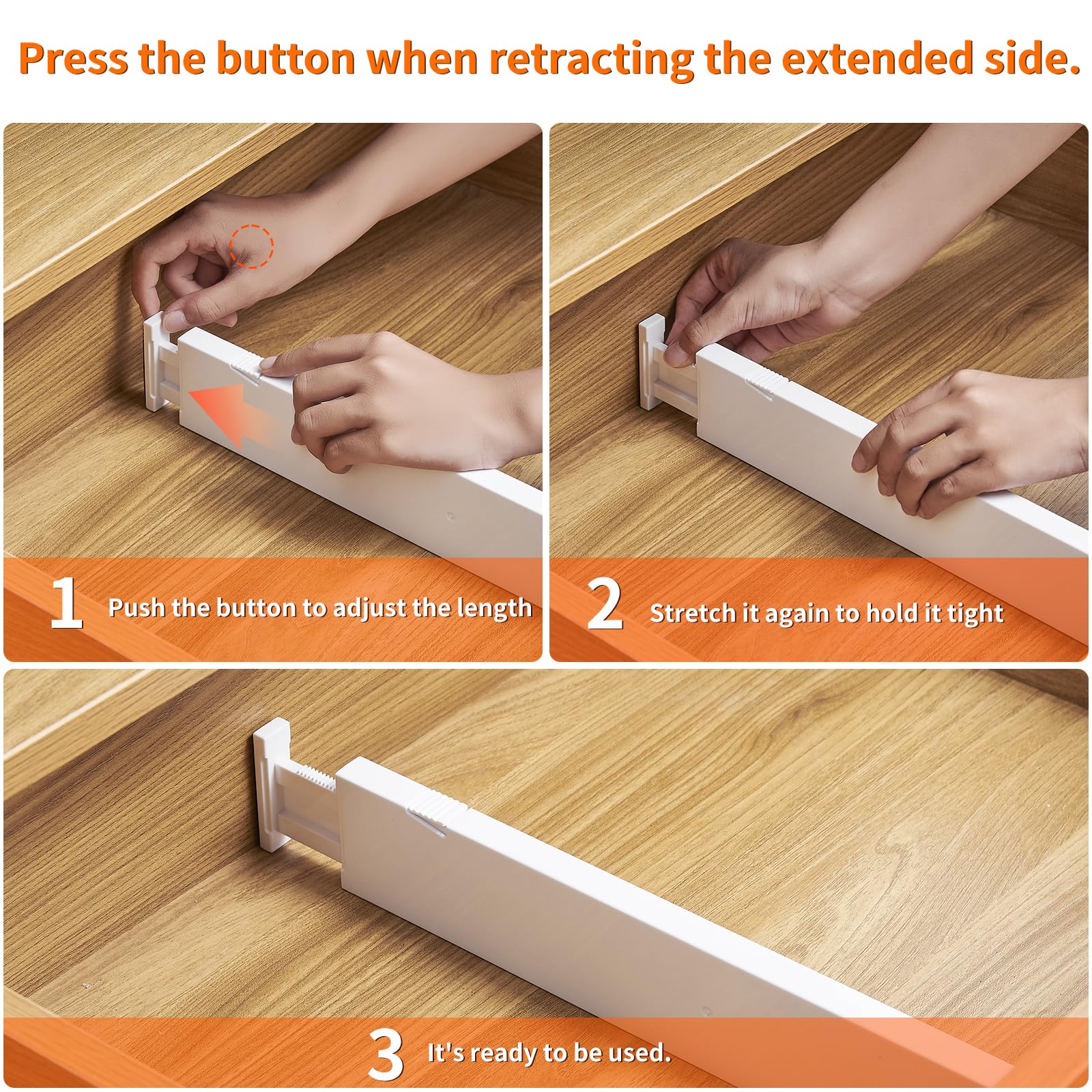 Adjustable Plastic Drawer Dividers 3 Pack - 2.36