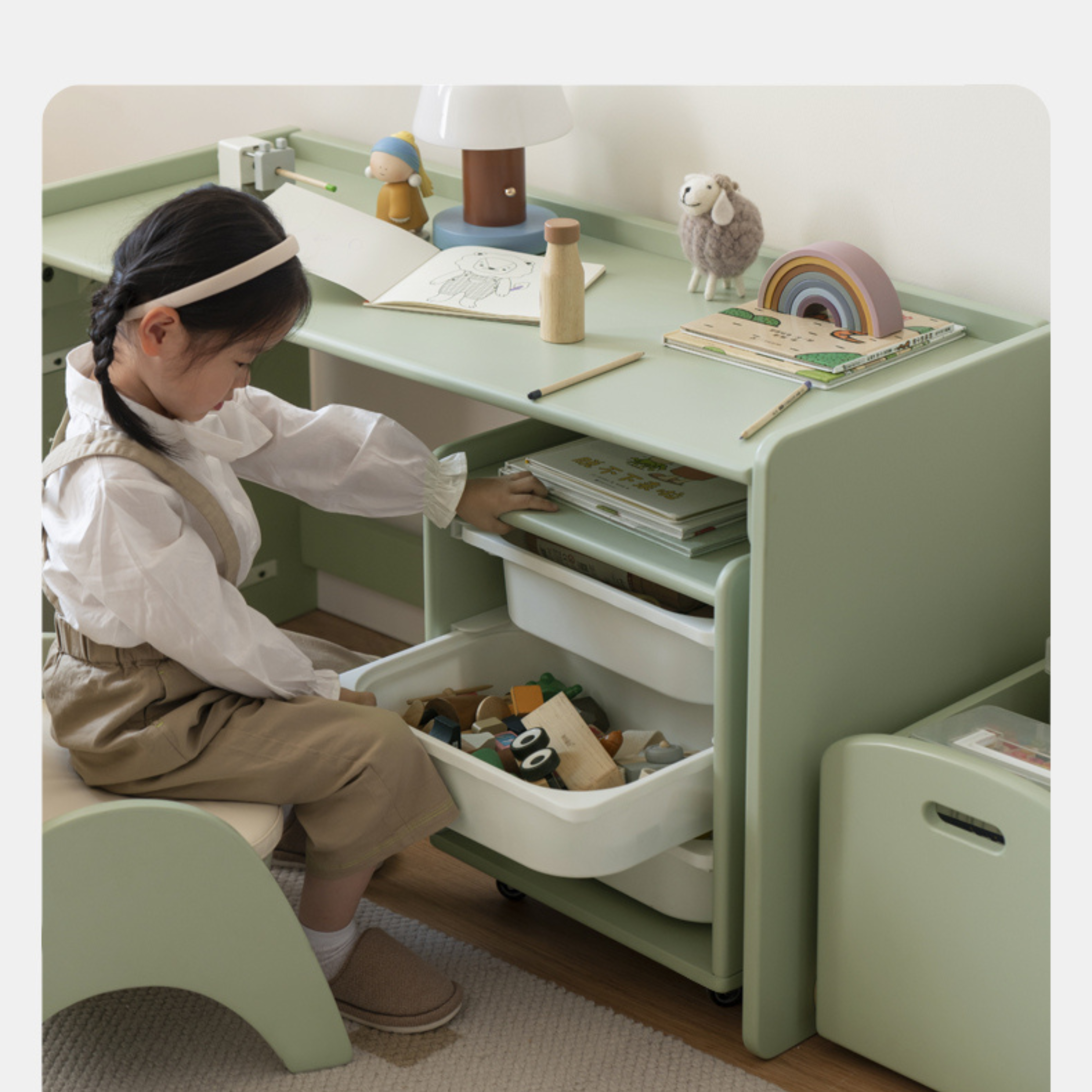 Solid Wood Kids Lift Top Desk with Storage - Study Table & Organizer for Children's Room, Homework, and Crafting