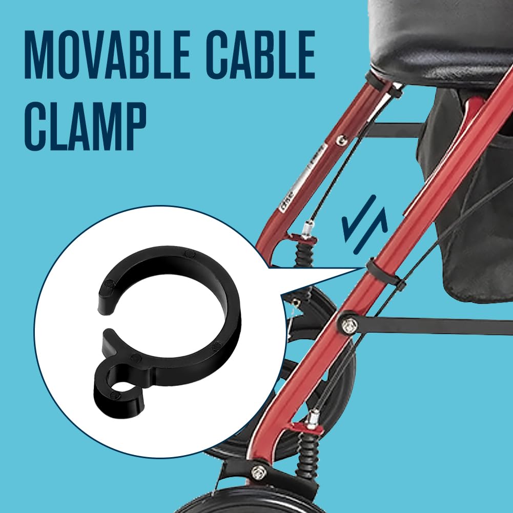 FVRITO 2 Pack Brake Handle Assembly Replacement with 41'' Cable - Compatible with Rolling Walkers, Transport Wheelchairs, Mobility Knee Walkers & Folding Rollators - Ideal for Seniors & Mobility Assistance Devices (Home Use, Rehabilitation, Elderly Care)