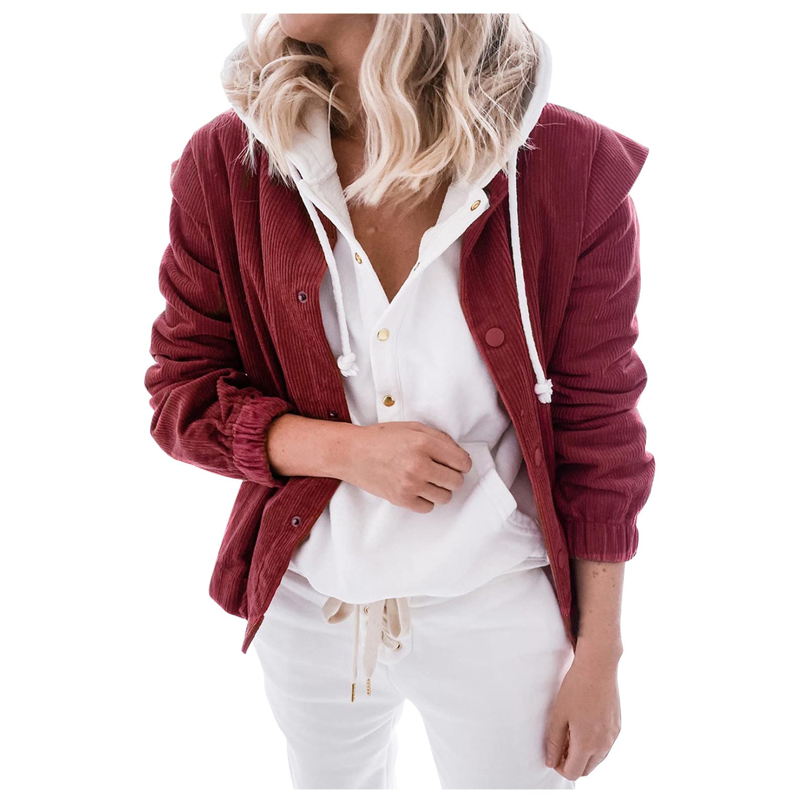 Women's Corduroy Button-Up Cardigan - Long Sleeve Loose Fit Shirt Jacket for Fall & Winter | Casual Office Wear, Layering Piece, Outdoor Outfit