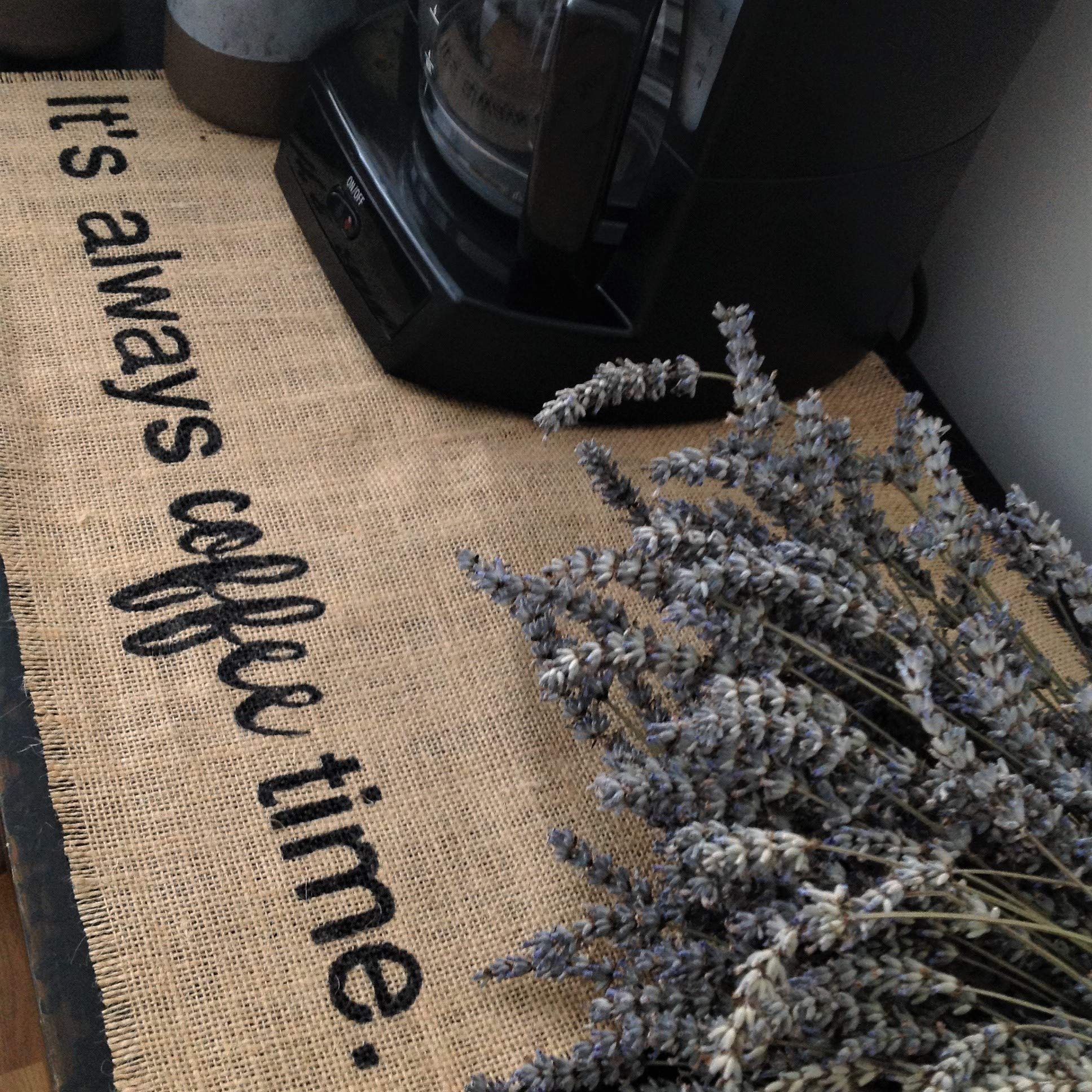 Rustic Burlap Coffee Maker Mat - Keurig Placemat, Coffee Bar & Farmhouse Decor, Non-Slip Pot Mat - Perfect for Coffee Stations, Kitchen Countertops & Gifts for Coffee Lovers