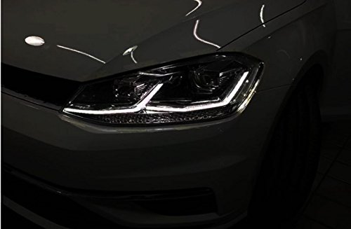 VW Golf 7 LED Headlights - DRL Double Beam H7 HID Xenon 4300K for Night Driving