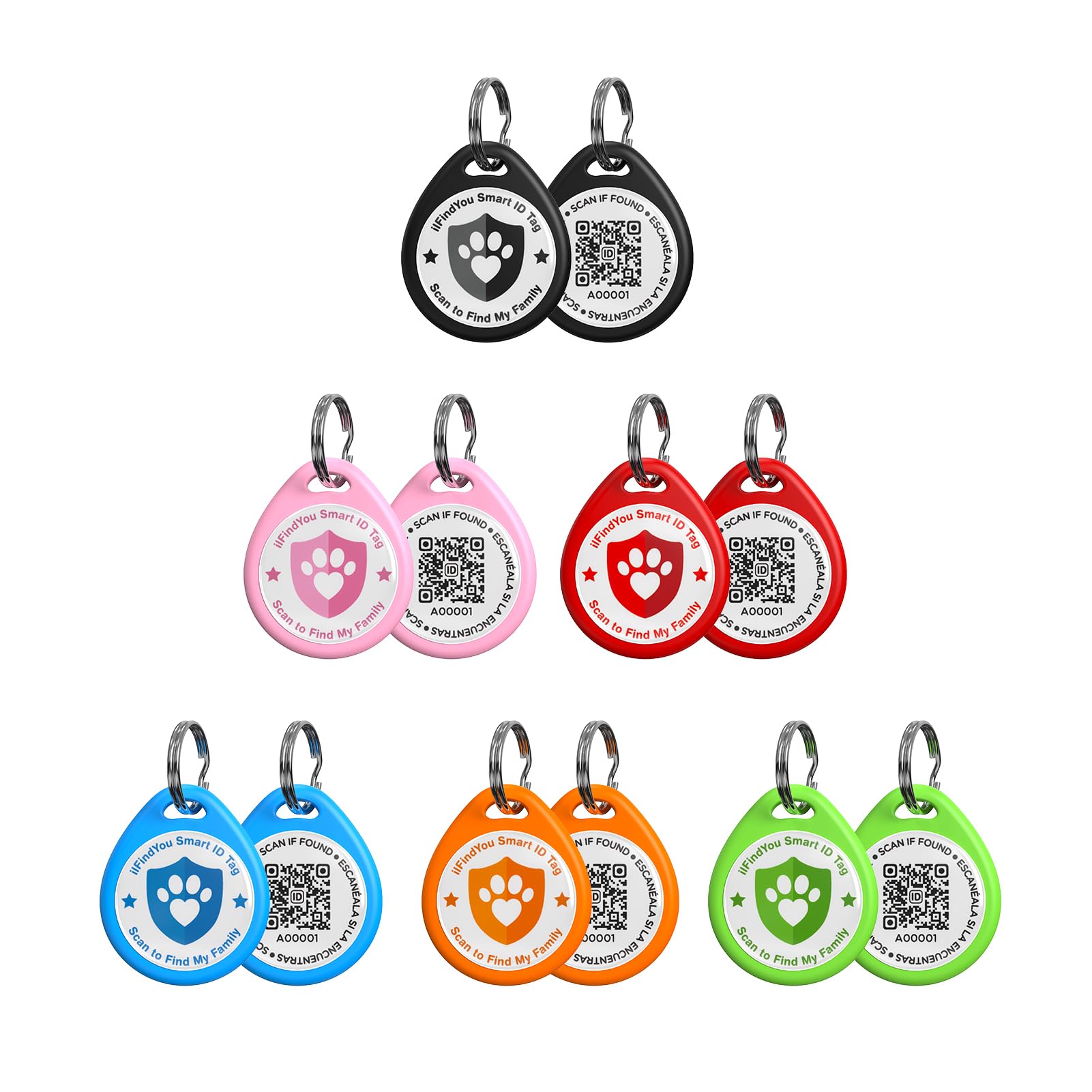 6 Pack Personalized QR Code Cat ID Tags - Small Pet Name Tags for Cat & Kitten Collars with Location Tracking | Mix Colors | Perfect for Outdoor Safety & Lost Pet Recovery