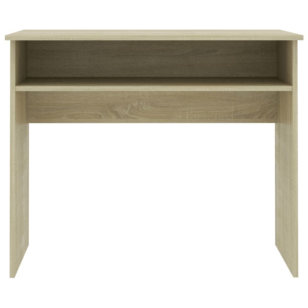 Sonoma Oak 35.4'' x 19.6'' x 29.1'' Study Desk with Storage - Multi-Functional Writing Desk for Home Office, Makeup Vanity, Bedroom & Executive Workspace | Durable Chipboard Construction