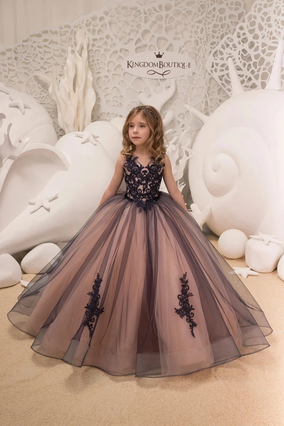 3D Floral Embroidery Fluffy Ball Girls Dress - Elegant Party Outfit for Toddler Girls, Birthday, Photo Shoot & Special Occasions