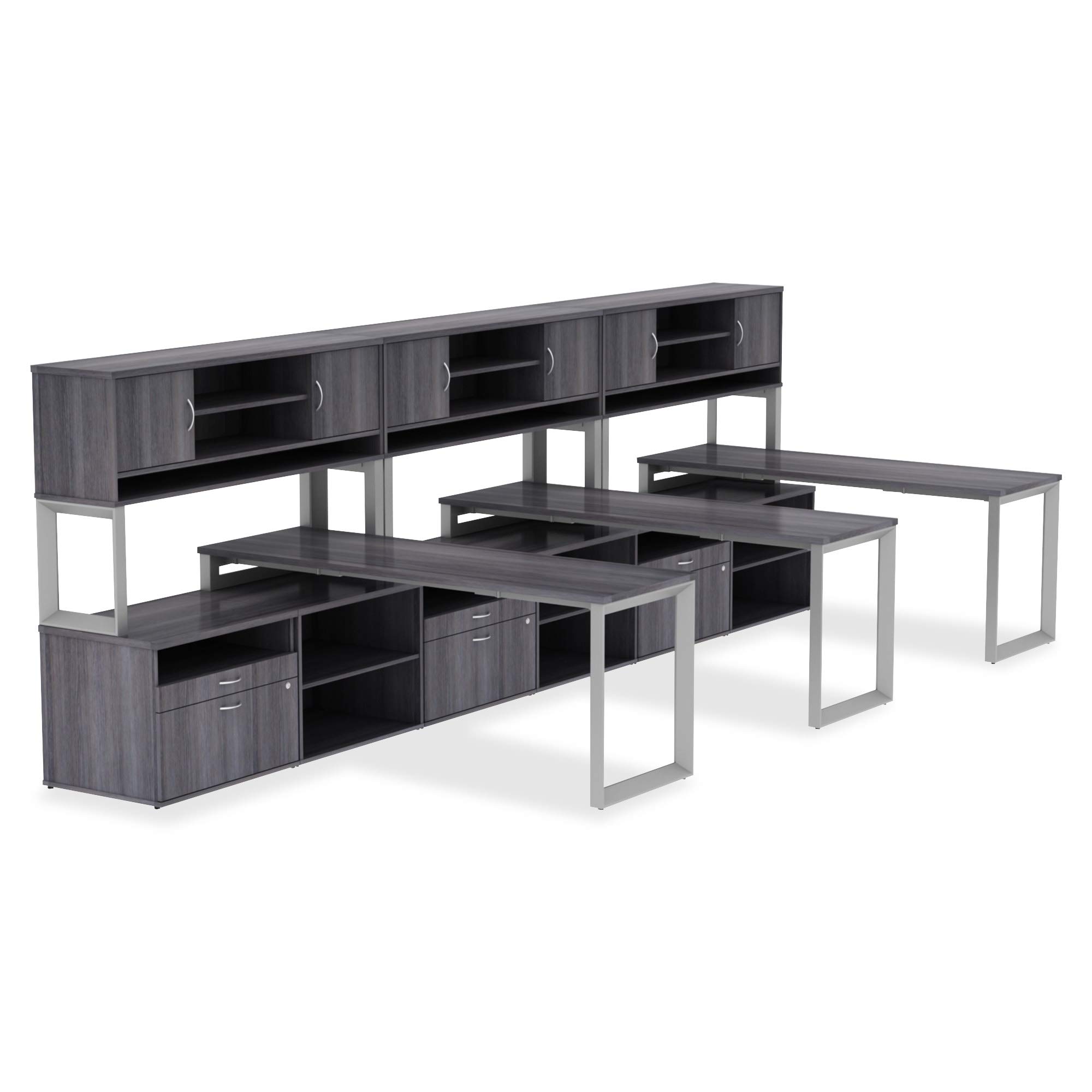 Lorell Relevance Series Charcoal Laminate Office Desk - Modern Workstation for Home & Business - Perfect for Small Spaces, Home Offices & Corporate Environments