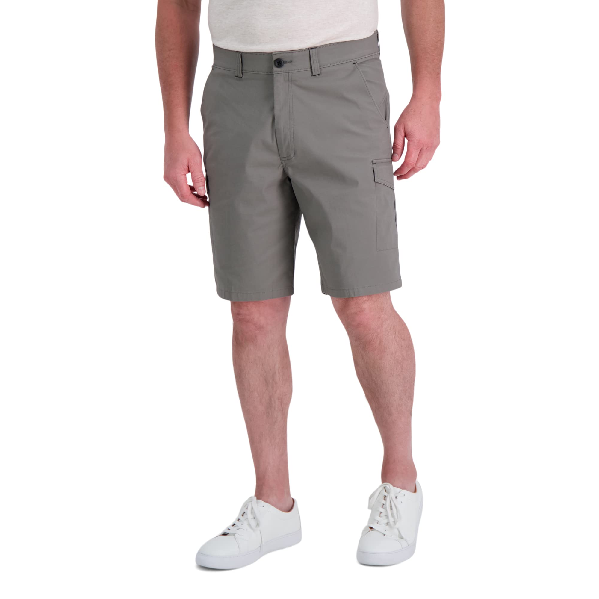 Haggar Men's Comfort Cargo Utility Shorts - Relaxed Fit with Multiple Pockets (Regular & Big Tall Sizes) - Perfect for Outdoor Activities, Travel & Casual Wear
