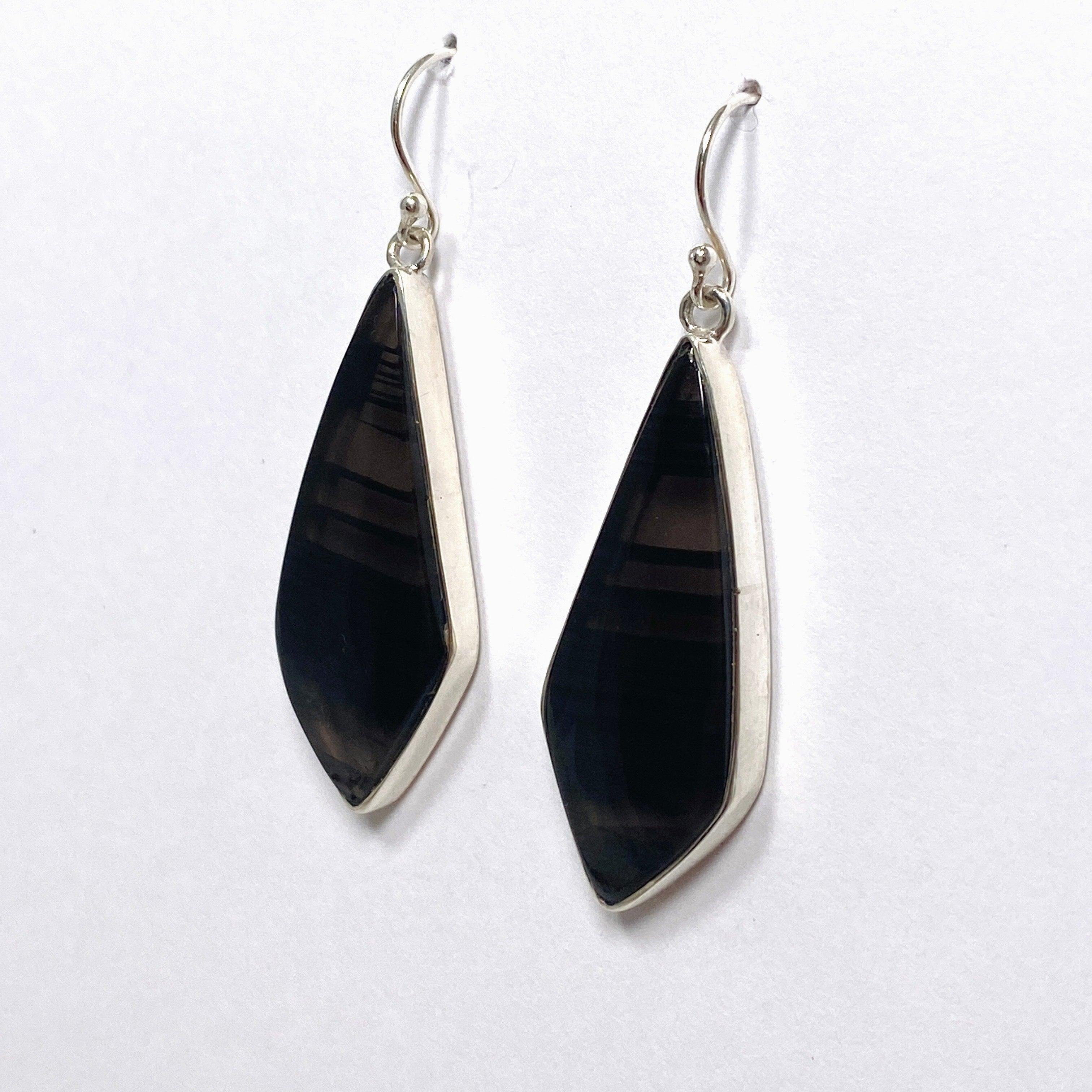 Midnight Obsidian Freeform Earrings KEGJ1502 - Handmade Natural Stone Jewelry for Women, Boho Chic Dangle Earrings, Perfect for Parties, Weddings & Everyday Wear