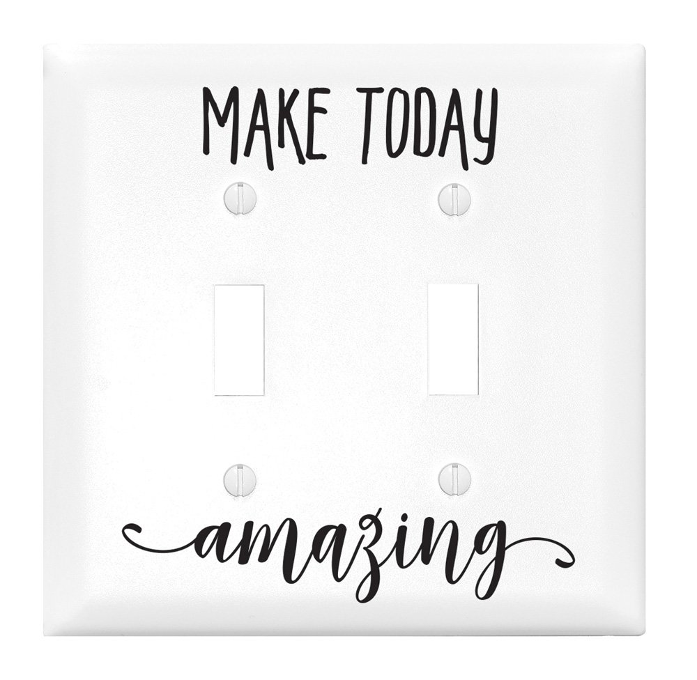 DEXSA Double Light Switch Cover - Made in USA | Let Your Light Shine & Make Today Amazing | Perfect for Home, Office & Kitchen Decor