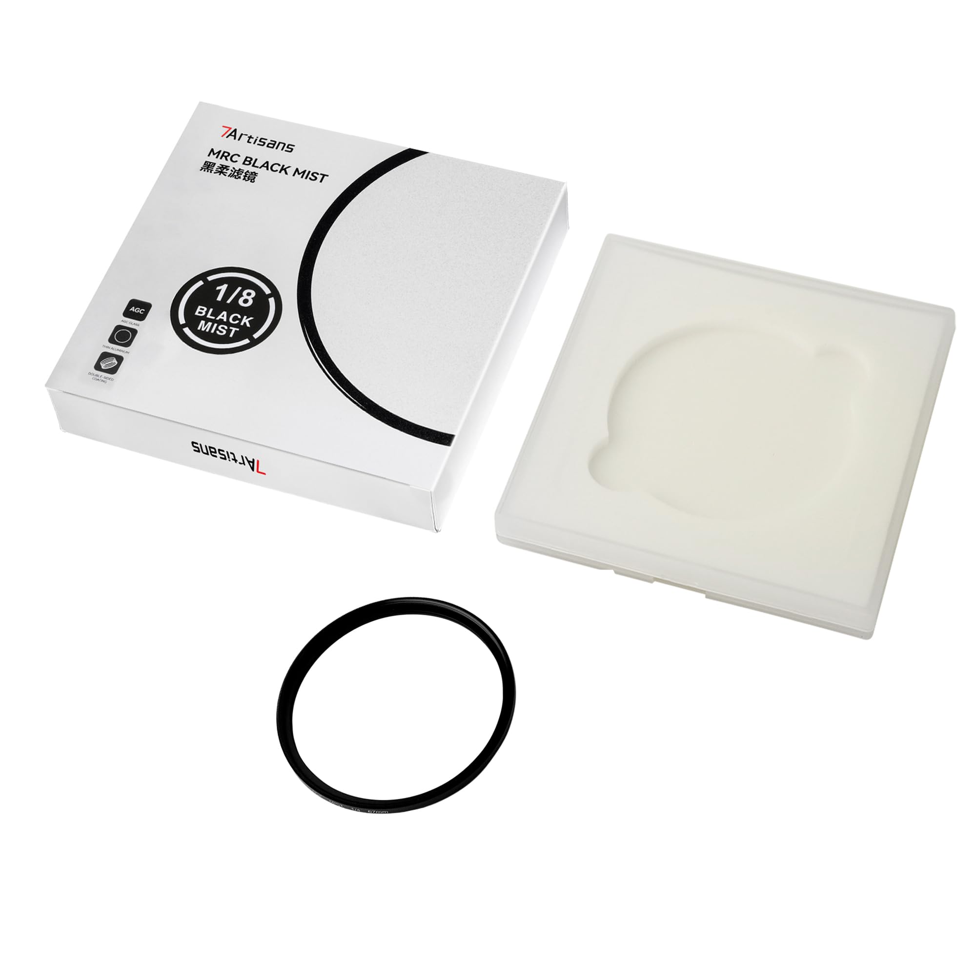 7artisans 52mm Black Mist Filter 1/8 - Aluminum Alloy Optical Glass for Natural Soft Diffuser & Cinematic Dream Effect - Perfect for Photography, Videography, and Filmmaking Scenes