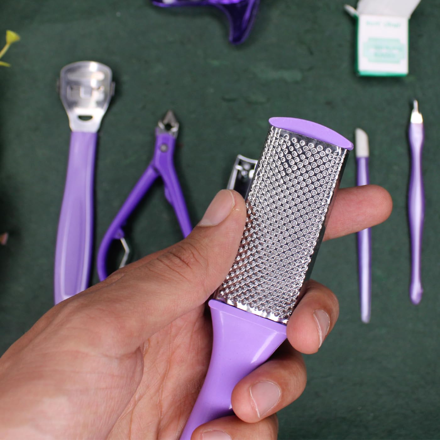 Premium KAVIN 8-Piece Manicure & Pedicure Set - Dead Skin Remover, Foot Scrubber Kit for Professional Salon & Home Spa Care - Perfect for At-Home Nail Care, Pedicure Treatments & Relaxing Self-Care Routines