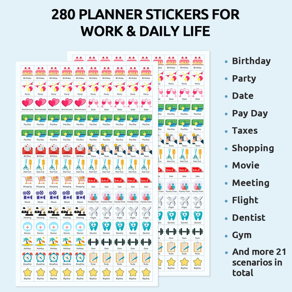 SKYDUE 2025-2026 20-Month Desk Calendar (Nov 2024 - Jun 2026) with Planner Stickers | 8.5