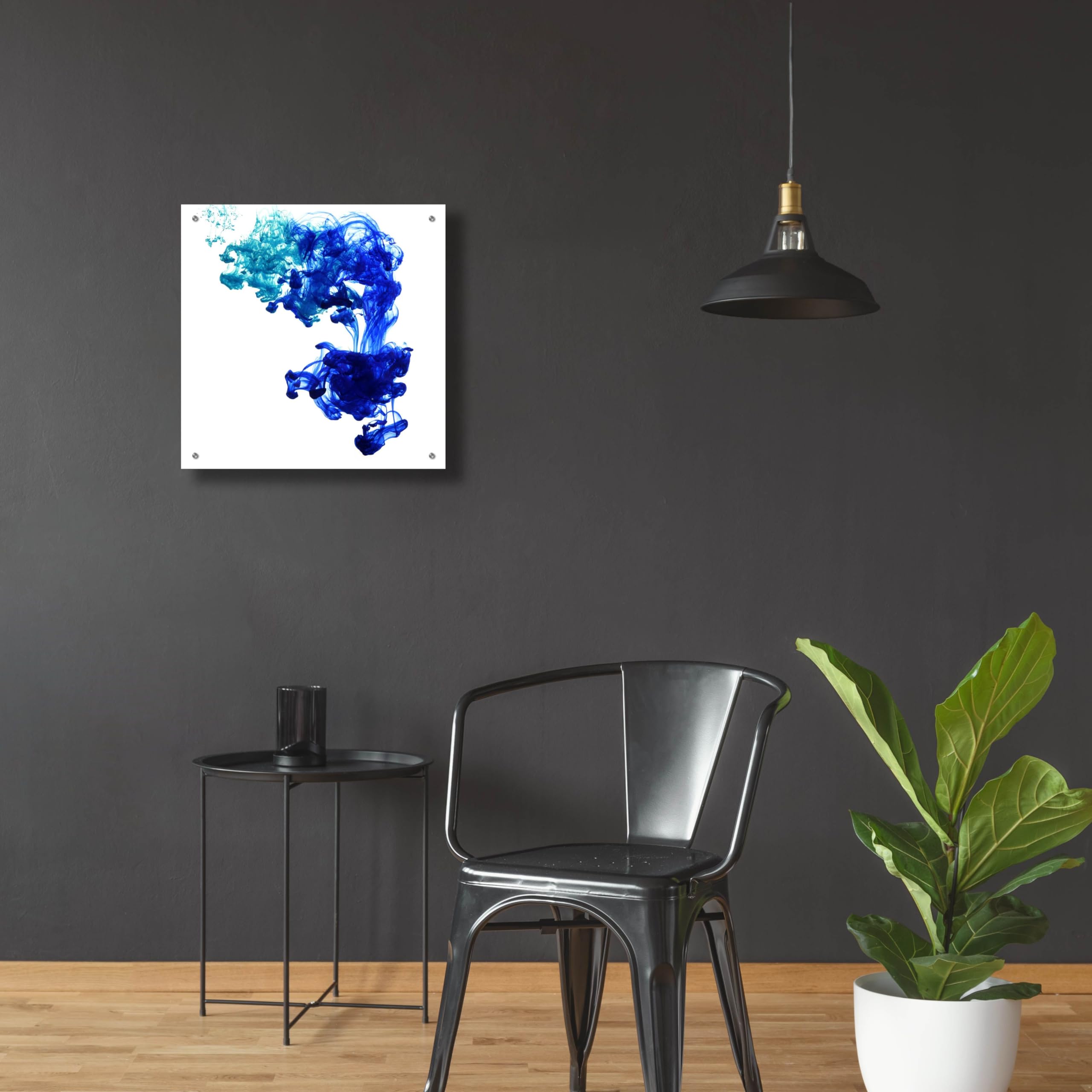 Epic Art 'Sapphire Tear' by Epic Portfolio - 24x24 Inch Acrylic Glass Wall Decor - Modern Abstract Painting for Living Room, Bedroom & Office Decor