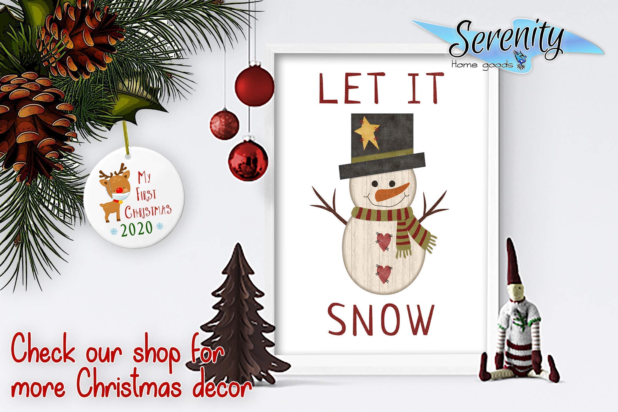 Christmas Hand Towels for Kitchen & Bath - Winter Novelty Holiday Decorations - White Decorative Towels for Home & Gifts (Baby It's Cold Outside) - Perfect for Holiday Parties, Hostess Gifts & Festive Home Decor