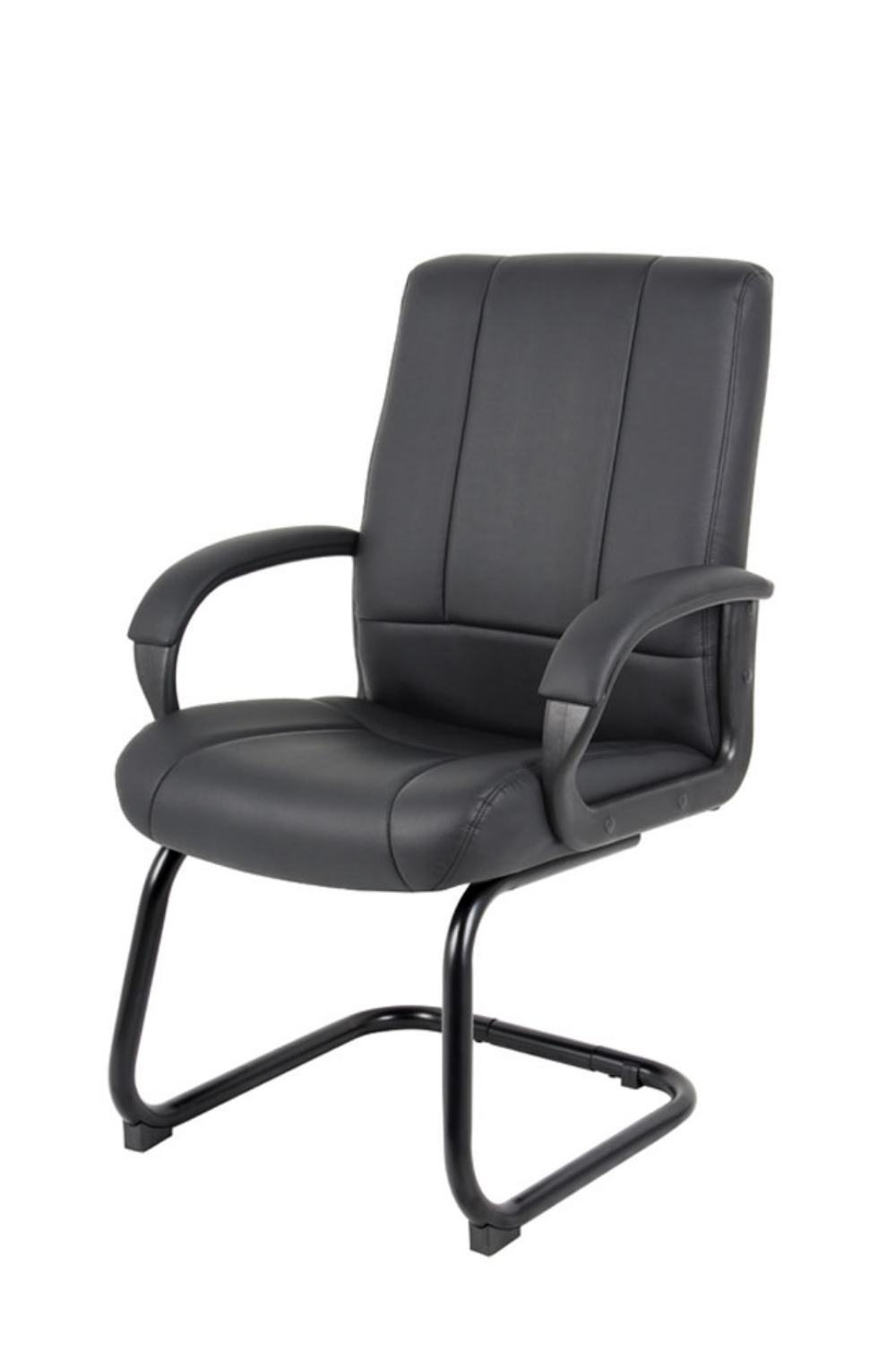 Boss Caressoft Mid Back Guest Chair B7909 - Ergonomic Office Chair with Padded Seat & Breathable Mesh Back for Home & Business Use - Perfect for Reception Areas, Conference Rooms & Waiting Lounges