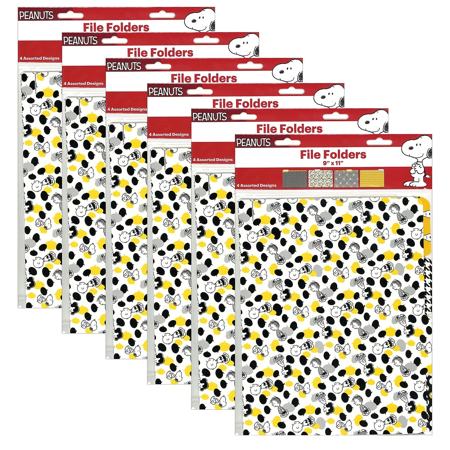 Premium Peanuts® Touch of Class File Folders - 24 Pack (4 Folders per Pack, 6 Packs) - Ideal for Office, School, and Home Organization