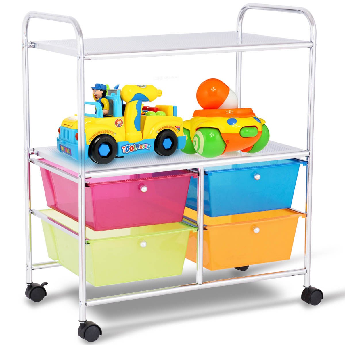 Giantex 4-Drawer Rolling Cart with Wheels for Home, Office & Salon Storage