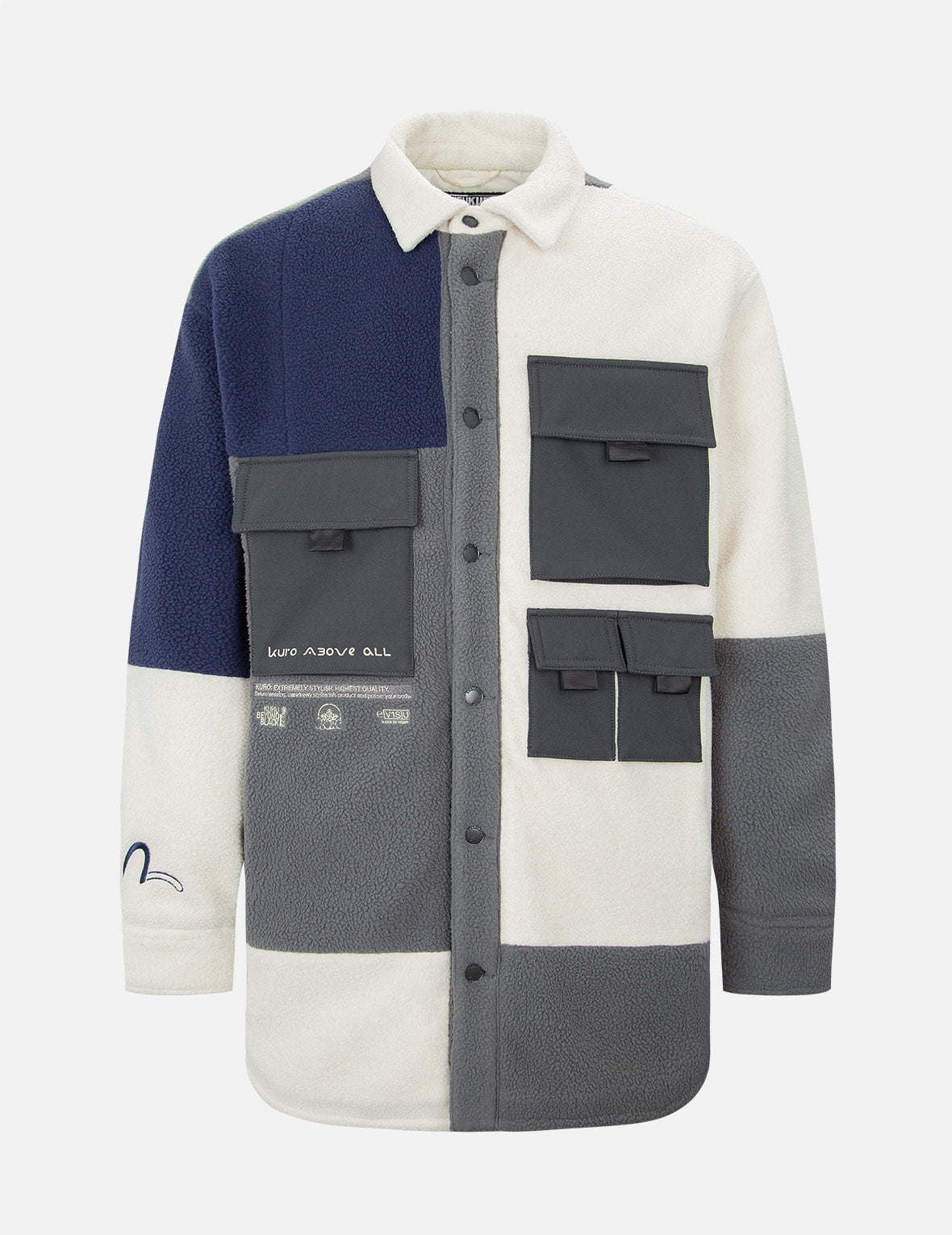 Colorblock Fleece Shirt Jacket for Men & Women | Warm Winter Layering Piece | Casual Outdoor & Indoor Wear