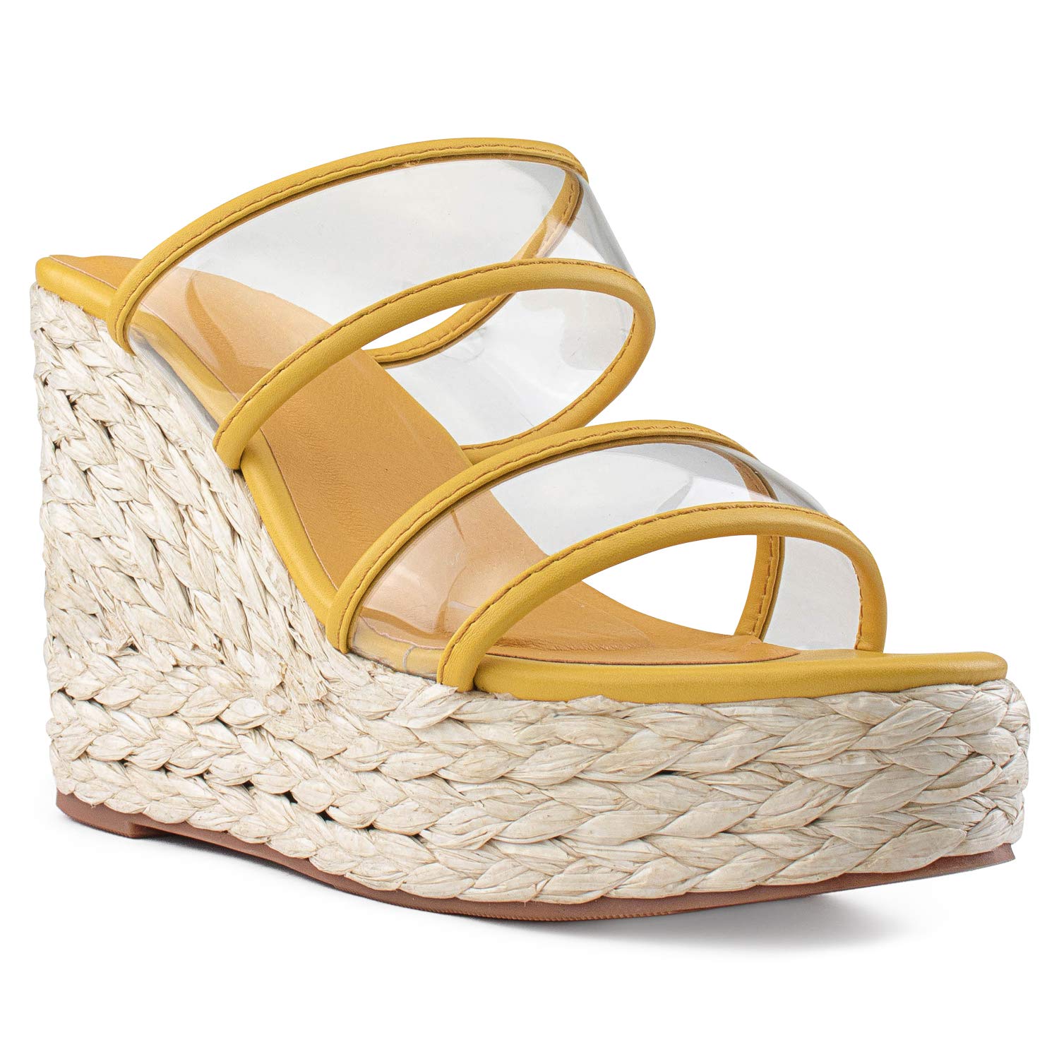 RF ROOM OF FASHION Women's Clear Band Wedge Sandals - Comfortable Summer Beach Wedding Shoes for Women | Perfect for Outdoor Parties, Vacations & Casual Wear
