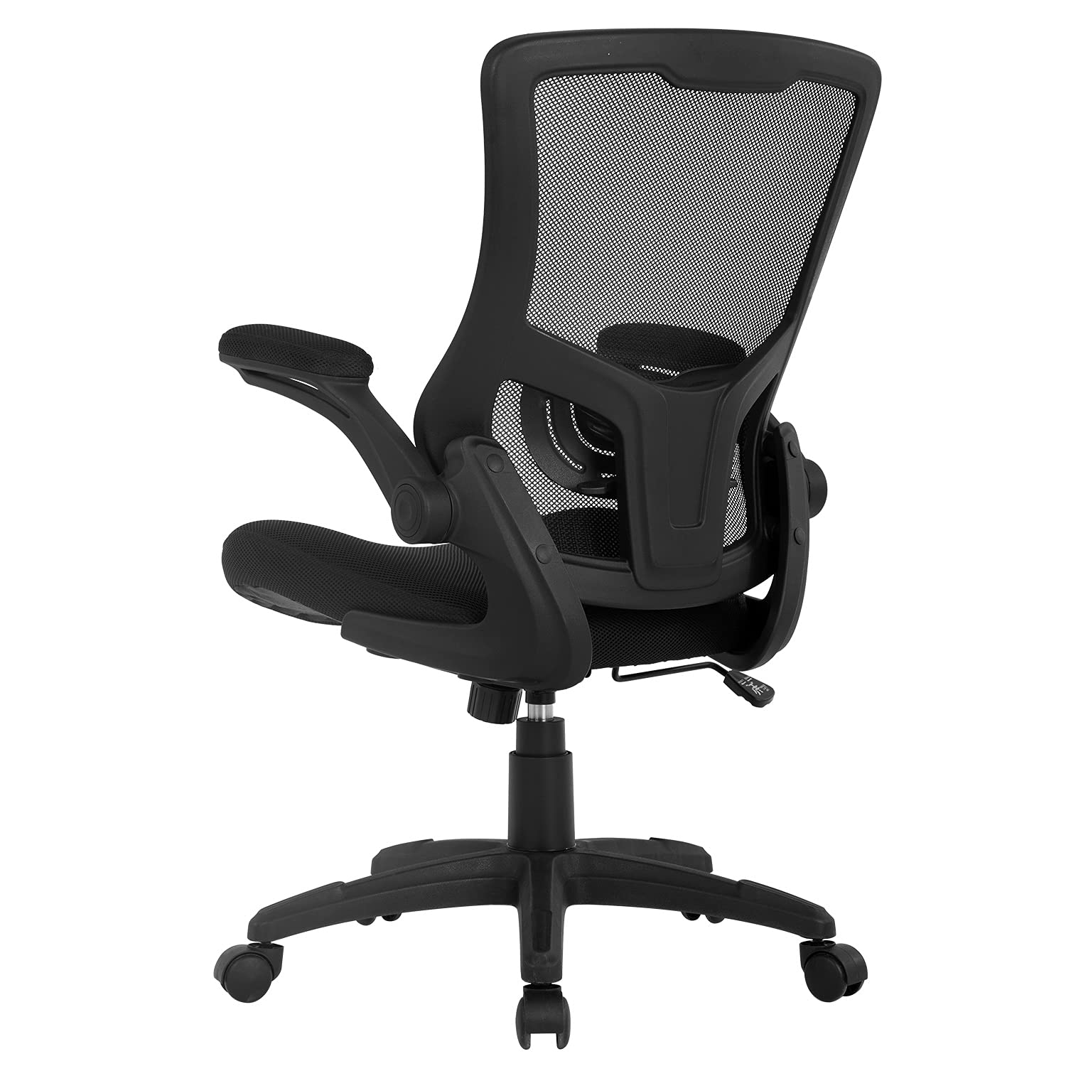 Ergonomic Mesh Office Chair with Lumbar Support & Flip-Up Arms - Adjustable Swivel Rolling Computer Desk Chair for Home Office, Adults & Women - Perfect for Long Work Hours, Gaming & Remote Work (Black)